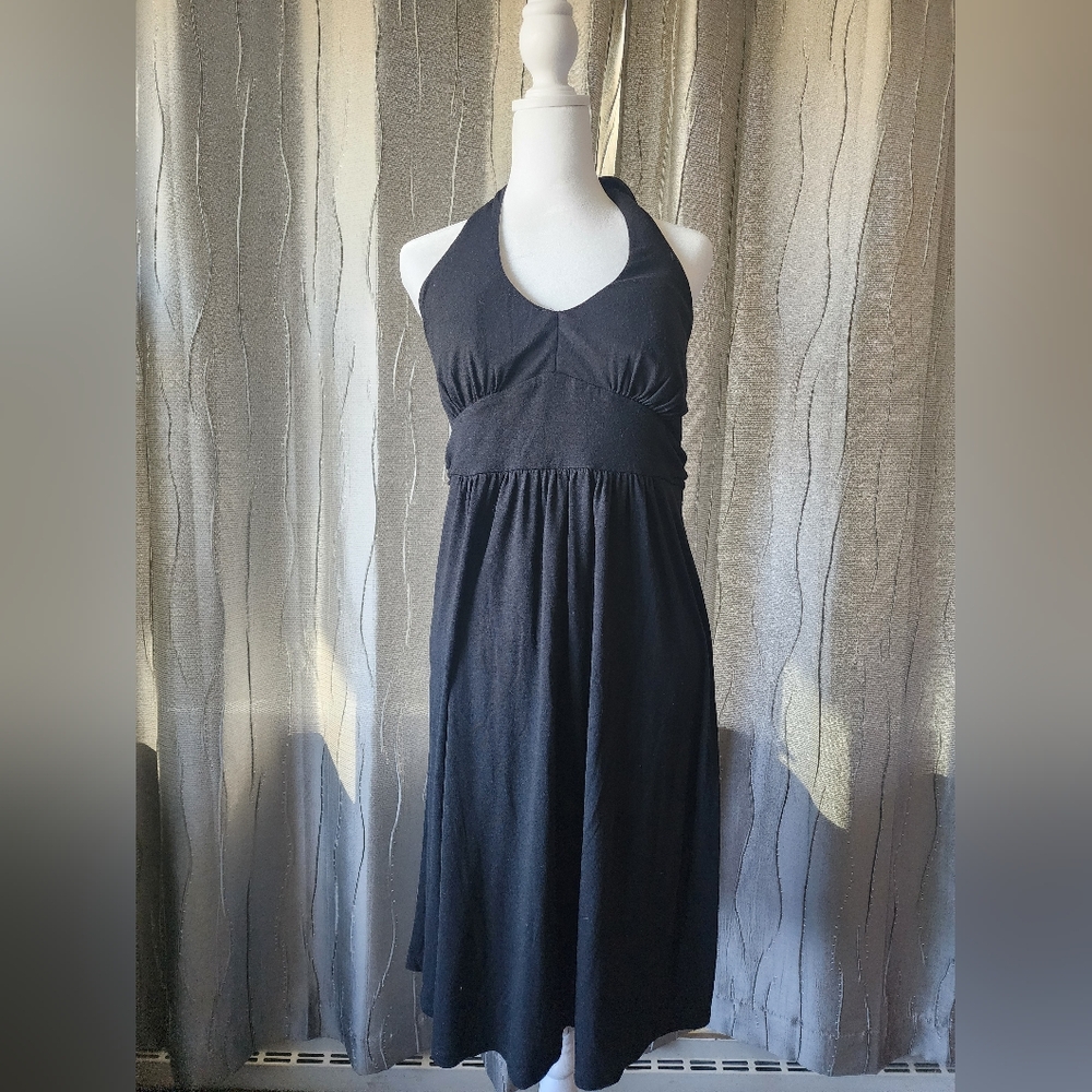 Faded Glory Knit Black Halter Dress - 8/10